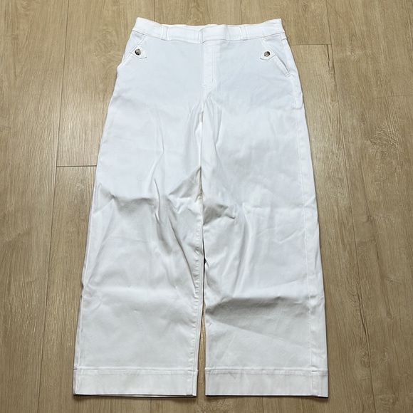 Spanx Stretch Twill Cropped Pant In Bright White, SIZE MEDIUM - Picture 4 of 7